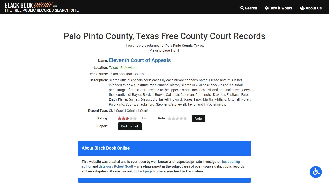 Palo Pinto County, Texas Free County Court Records